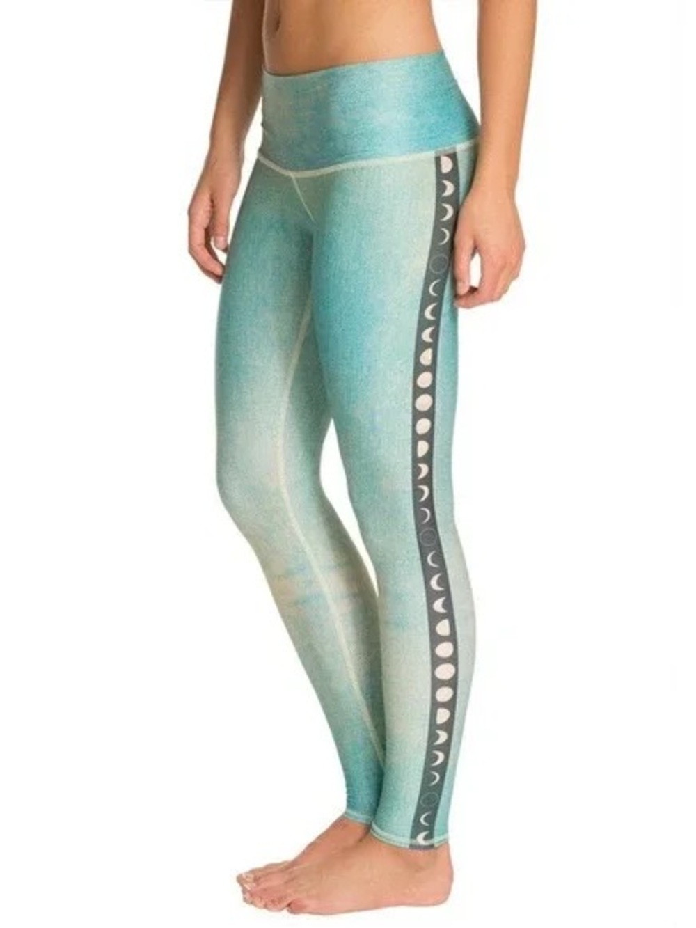 TEEKI Aqua Cream Moon Phases Yoga Leggings Small